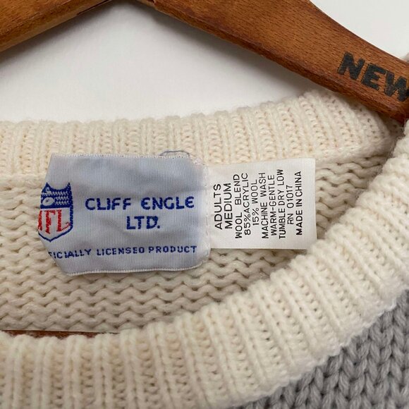 Very Rare Vintage NFL Cliff Engle Sports Football Sweater Size Medium - Picture 5 of 13